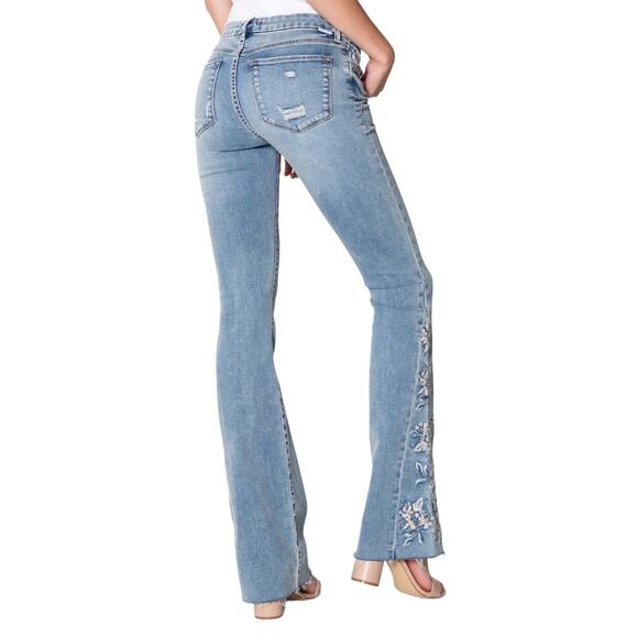 Dear John Sloane Embroidered Bootcut Jeans 27 Floral Embroidered Arbor Mid Rise - Picture 3 of 11